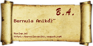 Bernula Anikó névjegykártya